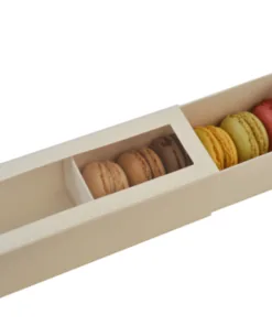 6" White Macaron Box with Window Lid