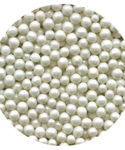 White Pearlized Sugar Pearls 4 oz
