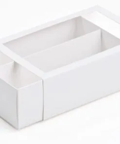 White Macaron/Cookie Box with Window Lid for 12 Macaron