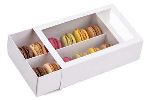 20Pcs Macarons Box with Transparent Window Dessert Macarons Pastry Packagi A9B0 