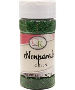 Green CK Nonpareils for cake decorating, cookies, cupcakes and candy