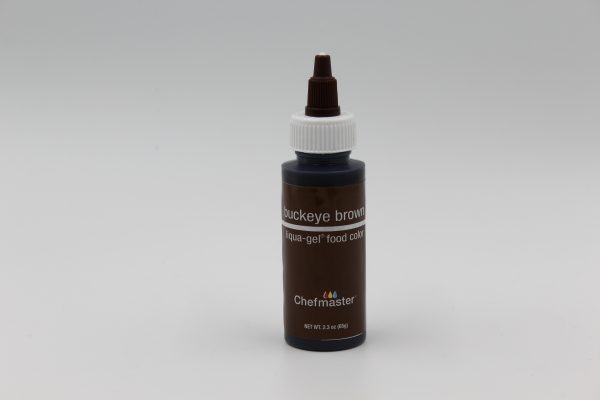 Buckeye Brown Chefmaster liqua Gel for decorating buttercream, cakes and cookies