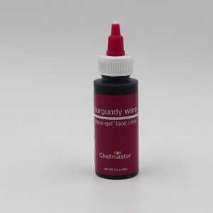 Burgundy Chefmaster liqua Gel for decorating buttercream, cakes and cookies