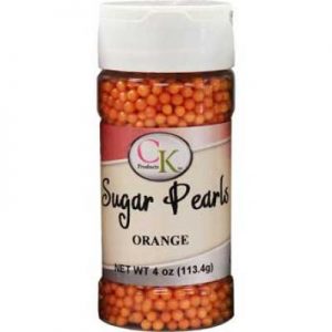 Orange CK Sugar Pearls for cakes, cookies and cupcakes.