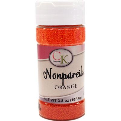 Orange CK Nonpareils for cake decorating, cookies, cupcakes and candy