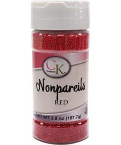 Red CK Nonpareils for cake decorating, cookies, cupcakes and candy