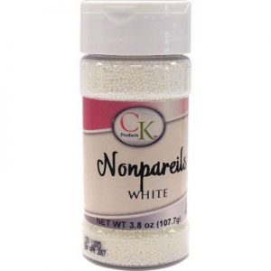 CK White Nonpareils for cake decorating, cookies, cupcakes and candy