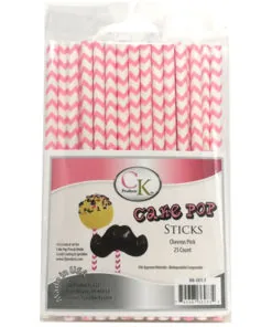 Pink Chevron 6" Cake Pop Stick
