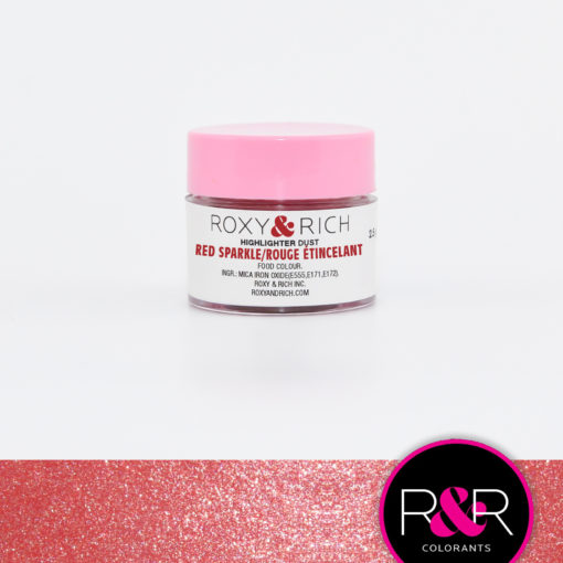 red sparkle highlighter dust for cake decorating