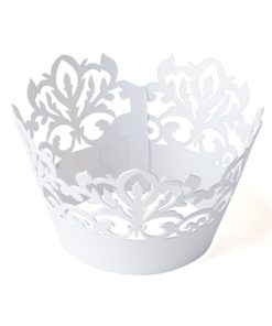 filgree cupcake wrapper white