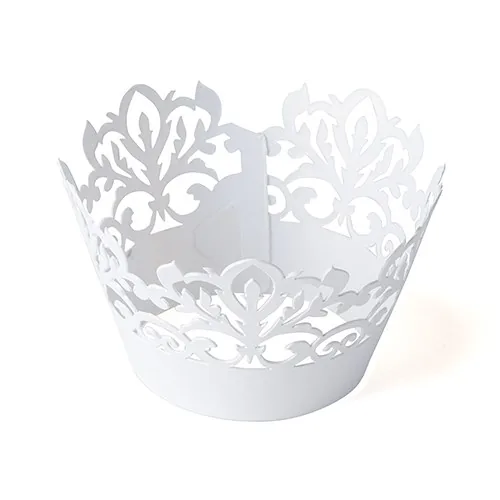 filgree cupcake wrapper white