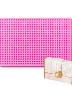 small pearl silicone mat for fondant, chocolate and gumpaste. Perfect to make purses, shoes and texture on cakes.