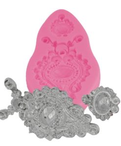 ornate detailed brooach to use with fondant, gumpaste or chocolate on cakes and cookies. purchase at create distribution