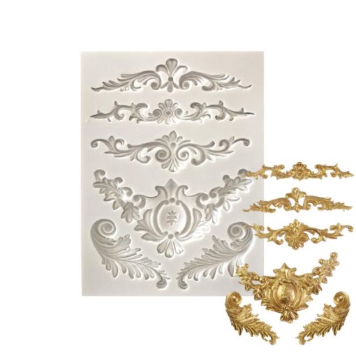 ornate border trim mold for gumpaste, chocolate and fondant. purchase on create distribution