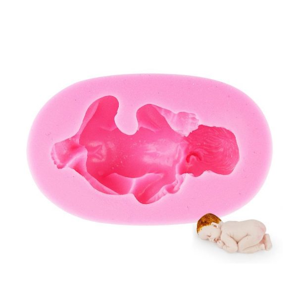 small silicone baby mold for baby shower cakes and congratulation cakes.