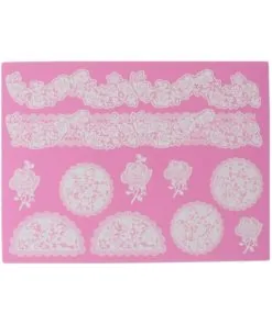 Vintage Rose Cake Lace Mat. Perfect for decorating cakes, cookies, cupcake toppers
