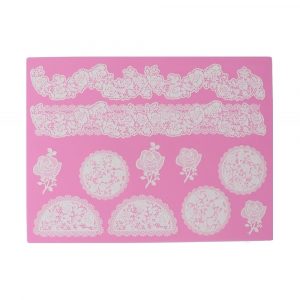 Vintage Rose Cake Lace Mat. Perfect for decorating cakes, cookies, cupcake toppers