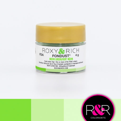 neon green fondust to colour fondant