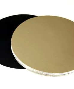 10" Round Premium Gold/Black Pressboard 100/case