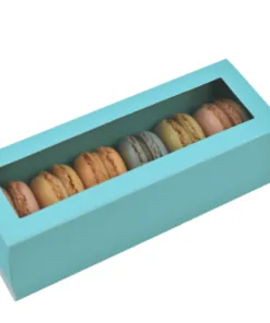 6" Blue Macaron Box with Window Lid - Image 2