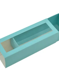 6" Blue Macaron Box with Window Lid
