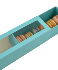 6" Blue Macaron Box with Window Lid - Image 3