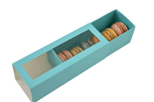 6" Blue Macaron Box with Window Lid - Image 3