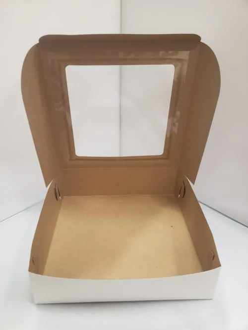 White 9x9x2.5" WINDOW Bakery Box - Image 2