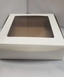White 9x9x2.5" WINDOW Bakery Box