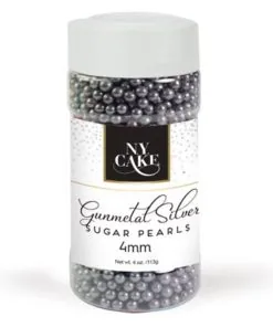 Gunmetal Silver Sugar Pearls 4 oz