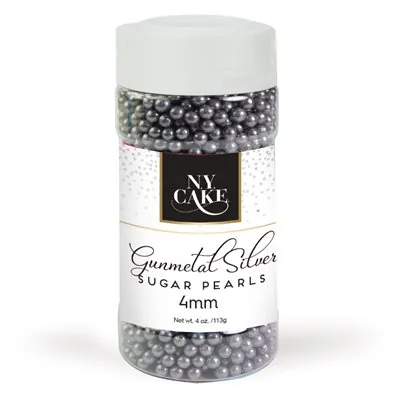 Gunmetal Silver Sugar Pearls 4 oz