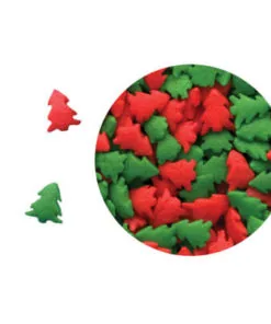 Red and Green Trees Edible Confetti Sprinkles 4oz(113g) PHO-FREE