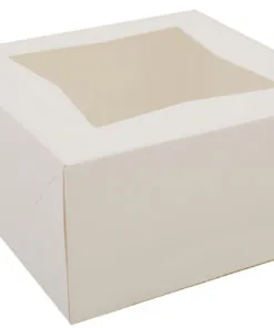 7x7x4 White Window Bakery Box 12/Pack