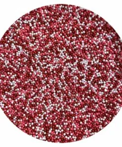 Red, Pink, White Nonpareils Mix - 4oz