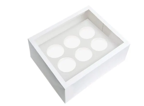 6 Cupcake Box (WINDOW) with insert combo pack 5/Pack