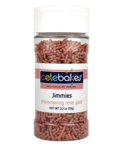 Shimmering Rose Gold Jimmies 3 oz BBD: MARCH 2025