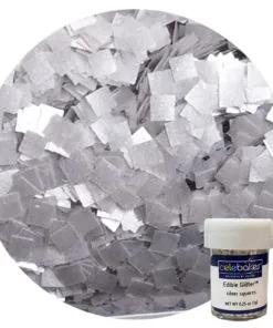 Silver Squares Edible Glitter 7g