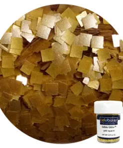 Gold Squares Edible Glitter 7g