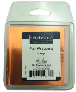 Orange Foil Wrappers 3x3 @125pc