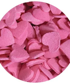 Pink Hearts Edible Confetti Quins - 4oz