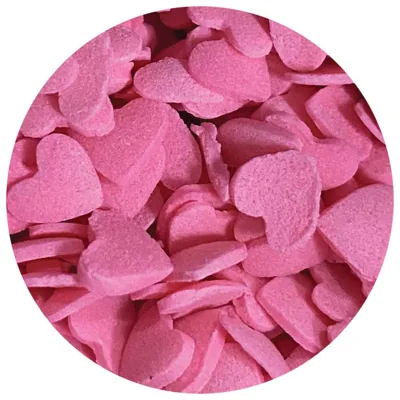 Pink Hearts Edible Confetti Quins - 4oz