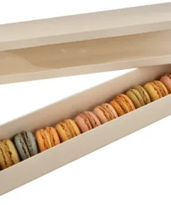 White Macaron with Window Lid for 12 Macaron Box  - Long Style - Image 2