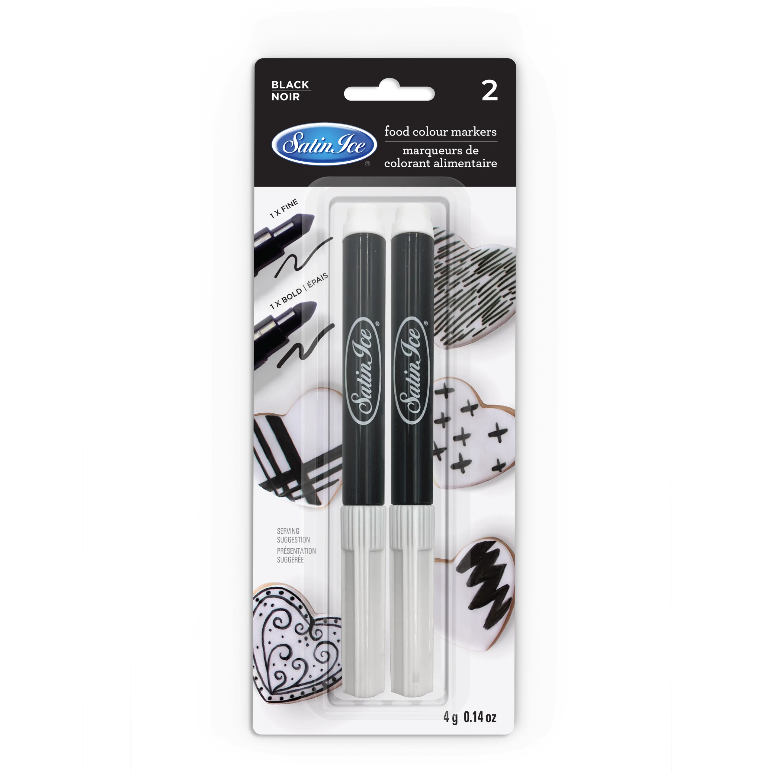 Satin Ice Black Edible Markers 2/Pack