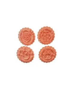 Round Fluted Holiday Cookie Cutter and Embosser Set 4/Pack - Image 2