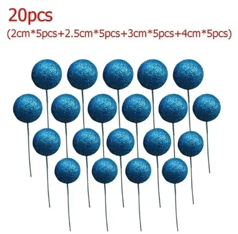 Blue Sparkle Cake Ball Toppers 20/Pack
