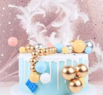 White Cake Ball Toppers 20/Pack - Image 2