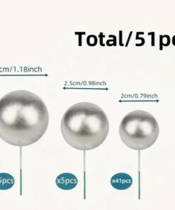 Silver Metallic Cake Ball Toppers  50/Pack