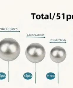 Silver Metallic Cake Ball Toppers  50/Pack