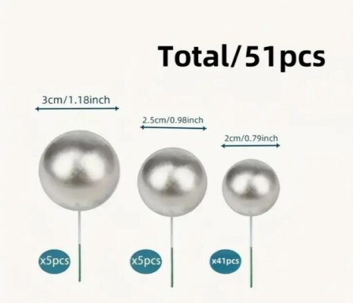 Silver Metallic Cake Ball Toppers  50/Pack