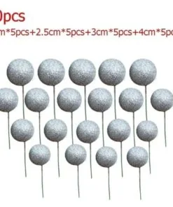 Silver Sparkle Cake Ball Toppers  20/Pack